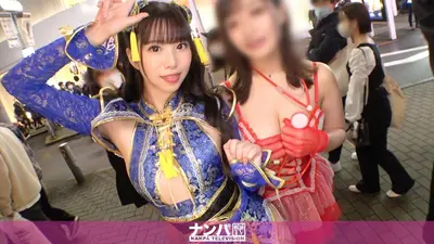 【涩谷万圣节2021】成功捡到两位cosplay美女！穿着情色华服、修长美腿的小姐姐，攻防兼备的多才多艺！玩弄乳头的技巧和阴户的敏感度堪称完美！