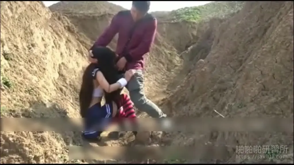I caught a school girl fingering her pussy in a trench in the wild. If she’s so horny, let a man help her finger her harder.