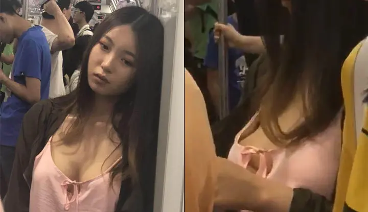 The world-weary girl on the MRT had her "empty breasts" exposed. The male passengers around her were too busy taking secret photos and forgot to help her.