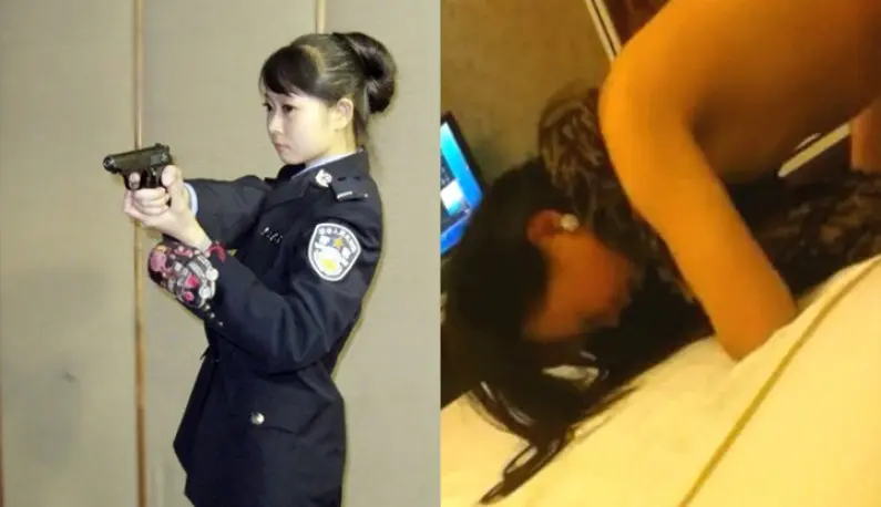 Lanzhou police flower king Mengxi's erotic liberation time on vacation
