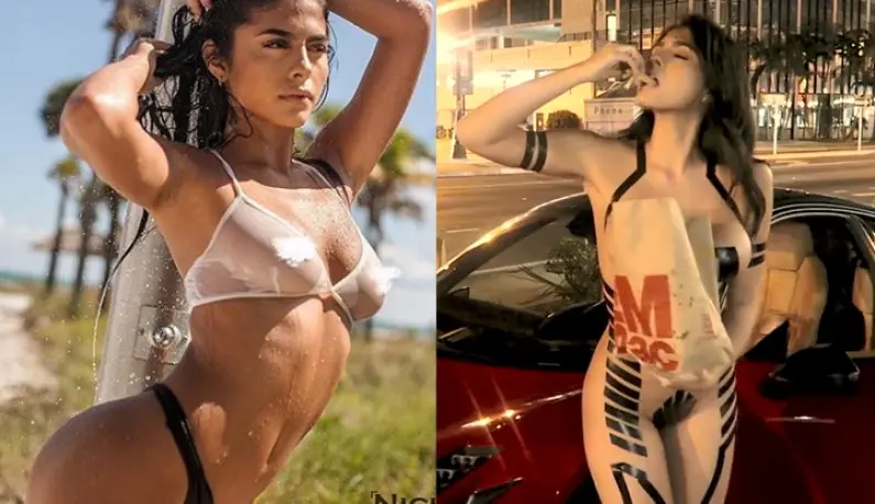 [Europe and the United States] Greek female model Amanda is naked and wearing tape to buy McDonald's ~ the male employees are so dumbfounded!!