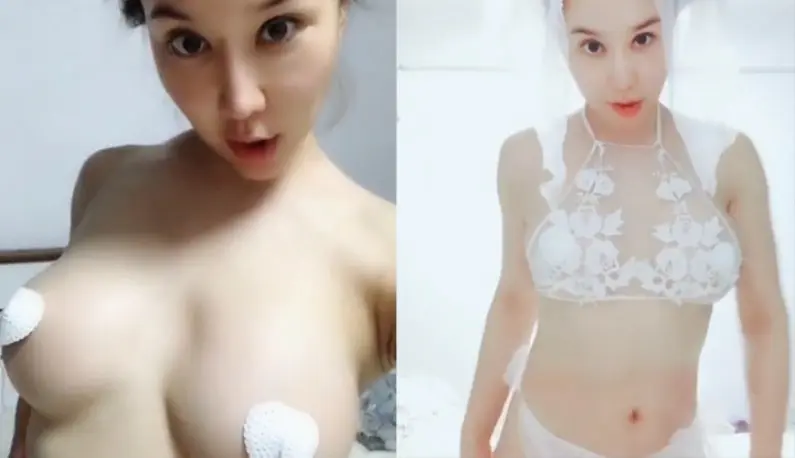 Busty Internet celebrity Anna Kim's large-scale selfie video~The round and big breasts that can't be covered by sexy pajamas~