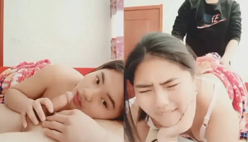 Young couple having sex live show~Girlfriend is obsessed with eating chicken~Boyfriend is passionately entering from behind!!