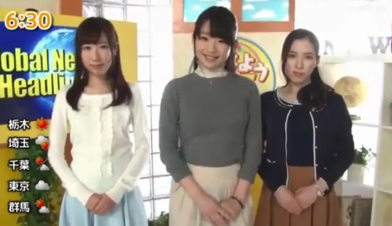 [Japan] Three beautiful anchors are broadcasting news online!! It’s heaven on earth to be able to eat and fuck while broadcasting news!! (1)