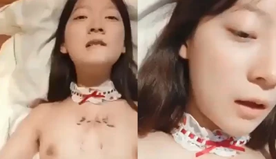 Tattooed girl plays in bed and gets fucked until she moans passionately~