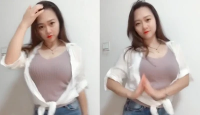 Busty pretty girl dances hotly in front of the camera~