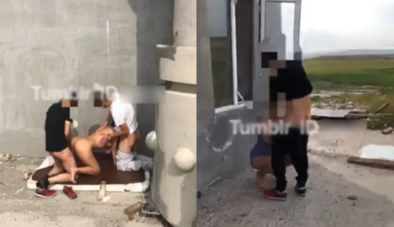The bad husband tied up his wife in a scenic spot!! Let her have sex with passers-by~