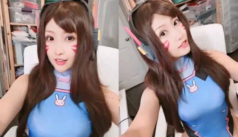 ｢D.VA loves you❤｣ The pretty girl took a selfie and wanted to play ASMR for you~