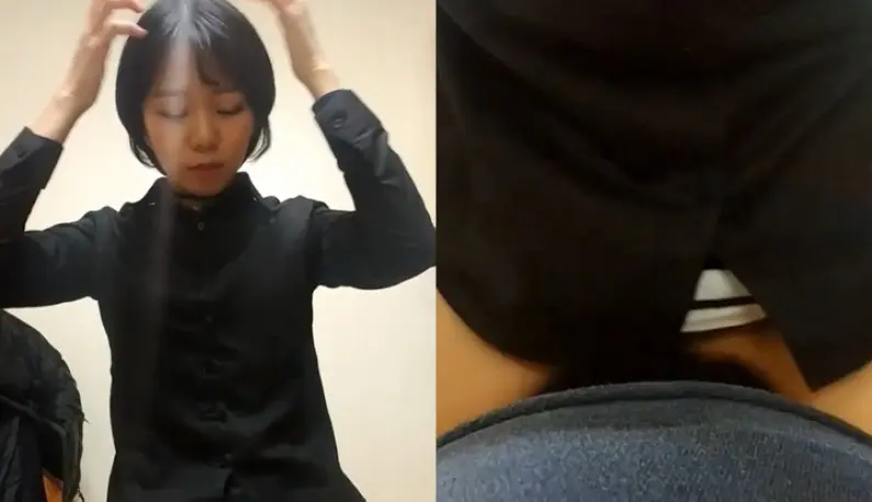 Short-haired girl was fucked hard by her boyfriend!! When she was tired, she just fell asleep~