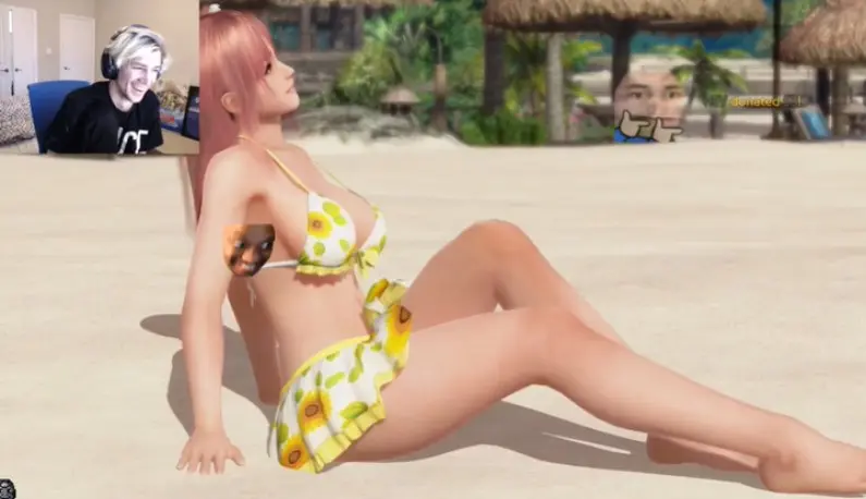 The host is playing tricks on Lolita? ! Sit on the beach and enjoy the sun, air and water~