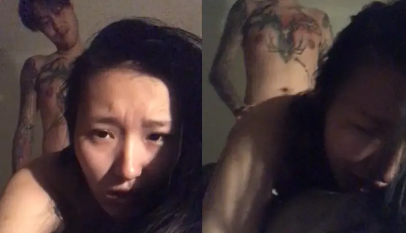 "Daddy is so big~" The double blow of love's small hands and big cock!! A short selfie video of a young couple leaked!?