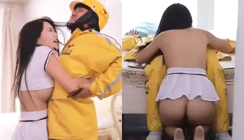The courier boy’s biggest bonus so far~ He was fucked hard by a slutty little girl!