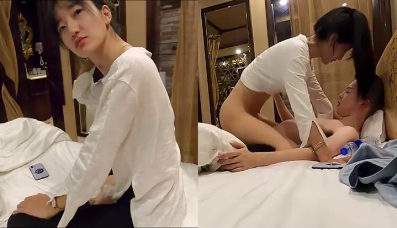 The slender and long-legged young model, who is new to the world, was invited to the bed by her brother to have sex and was secretly photographed without even knowing it~