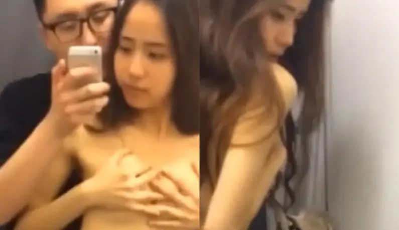 The music in the fitting room is very loud, so sex is no problem~ Look at how sexy this girl is!