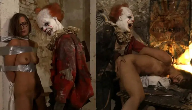 [Europe and America] Pennywise the Clown imprisoned a beautiful college girl, tied her up, fucked her and fucked her hard~