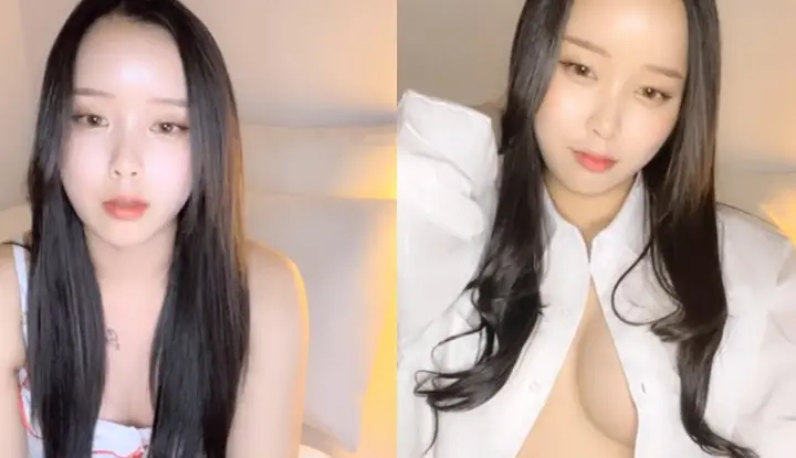 [韩国] 长发气质姊姊上线喽～穿着制服扮掩半露很是性感
