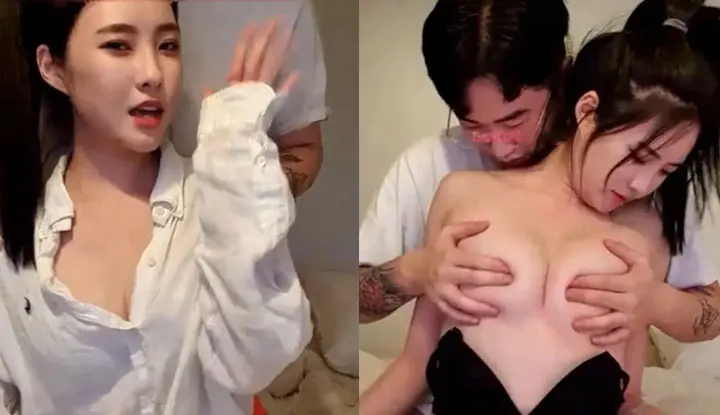 [South Korea] Couple plays pornographic live broadcast, rubbing breasts and licking breasts as much as they want, full of lustful style~