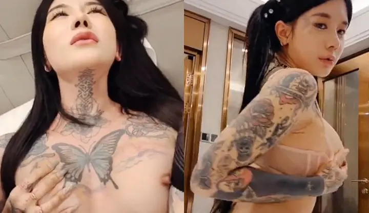 The scandal was exposed on the Internet ~ Self-portrait video of wild sister Chloe with tattoos and vaginal rings