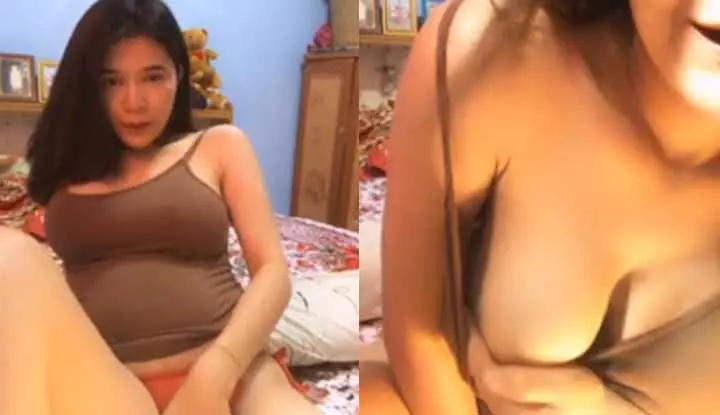 [Thailand] A little slut with a plump figure and big breasts ~ Live broadcast with her breasts exposed to earn extra money to support the family