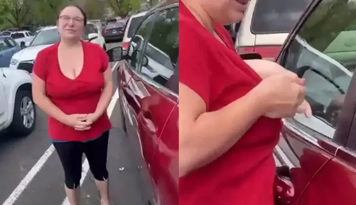 [Europe and the United States] Foreign aunts are so weird~ Because of a parking dispute, they took out their breasts and squirted milk on the car window~