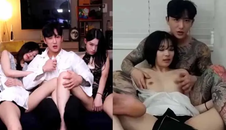 [Korea] Two beautiful girls were hired to help out ~ Playing with the young lady’s breasts for fans to see and ask for attention