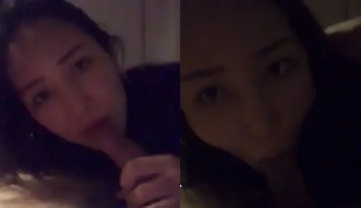 My girlfriend was hungry late at night, so she took out her dick and ate it ~