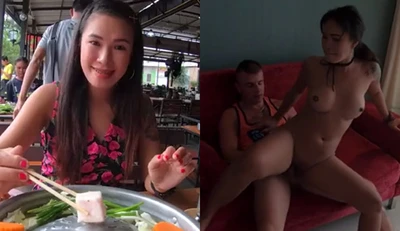 [Thailand] After having a big meal with a big-breasted Thai girl, I took her back to the room to do piston exercises to help digestion~