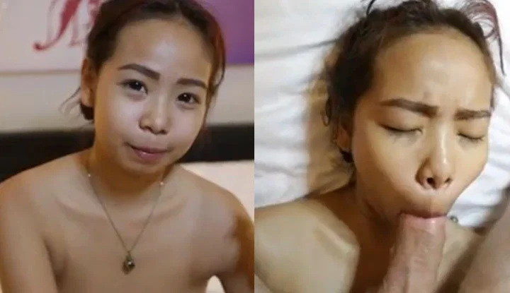 [Thailand] The little slut strips naked and swallows dick and plays with it, she really wants to be fucked by a big stick~