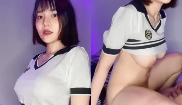 [Thailand] The short-haired Thai girl also wants to go crazy, but she puts two balls on her chest and lets the cock shoot her lower door~