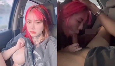 [Thailand] A beautiful Thai girl was having sex in the car and was taken out of the parking lot by her boyfriend