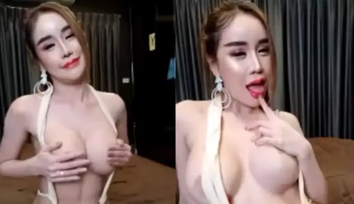 [泰國] 巨乳御姐的淫蕩直播，胸前車頭燈怎麼都檔不住