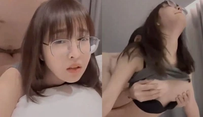 [Thailand] The cute girl with glasses knows how to scream ~ She violently fucks her big breasts and shakes them, making obscene noises everywhere