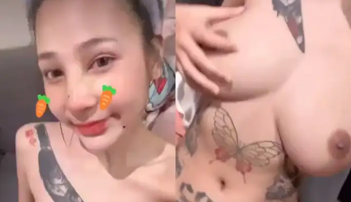 The tattooed girl with big tits is online ~ Does anyone want to fuck her?