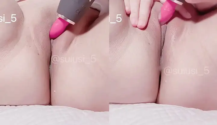 Super busty goddess [husband is not at home] bought a new masturbation toy, which constantly stimulates her sensitive cunt