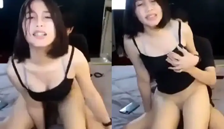 [Thailand] A girl with short hair sits on a man’s big cock and orgasms so hard that she can’t help herself