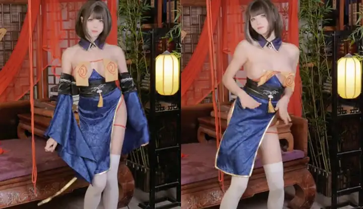 Cute and sexy slut sticky dumpling rabbit erotic house dance, zombie Chinese armor