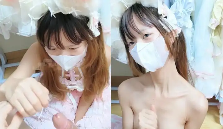 淫欲反差美少女鏡子前後入粉色蘿莉小可愛，看著自己被幹的樣子害羞的不要不要的