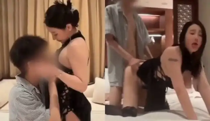 A socialite in uniform seduces two rich young men to have sex